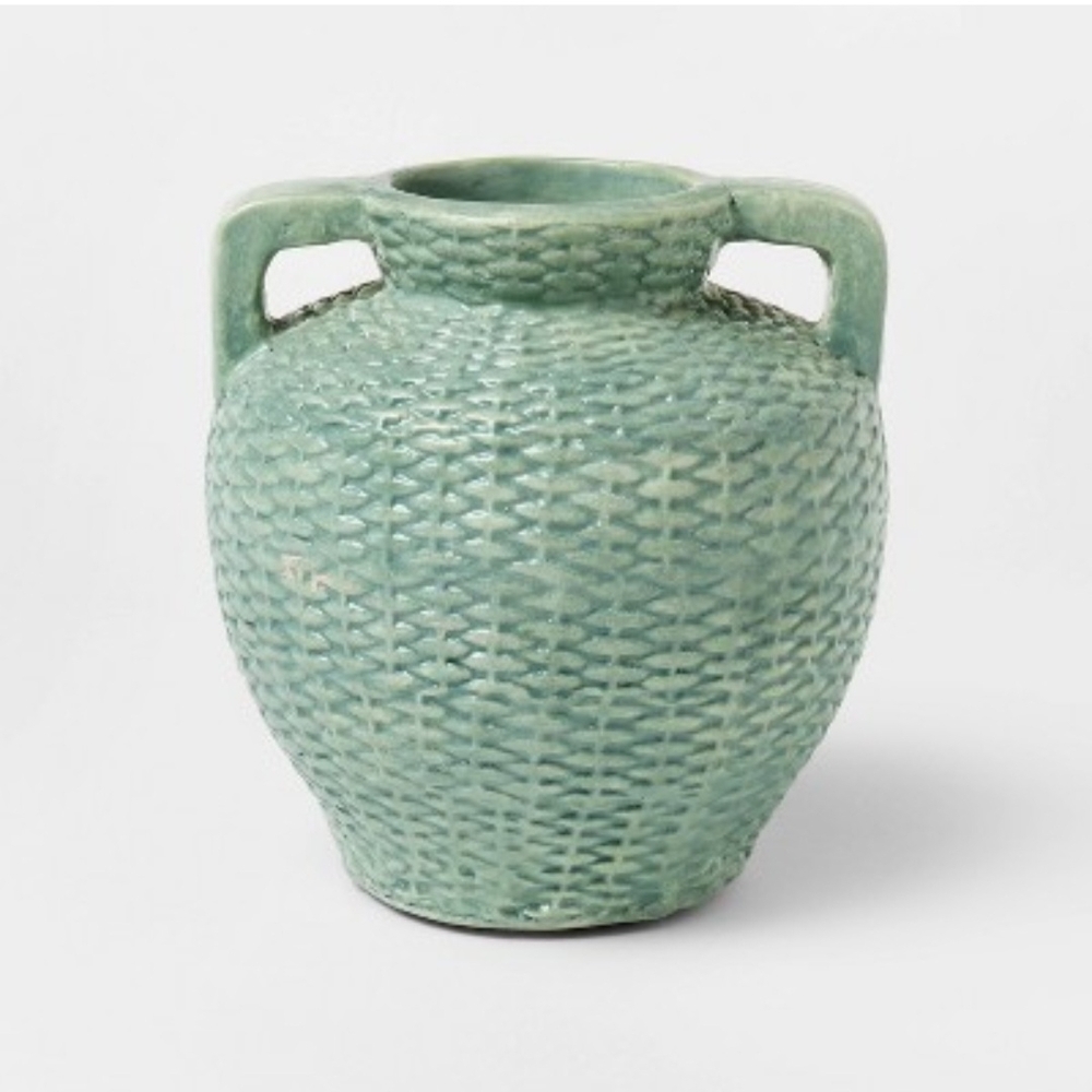 Threshold Designed With Studio McGee Large Woven Texture Ceramic Vase Blue